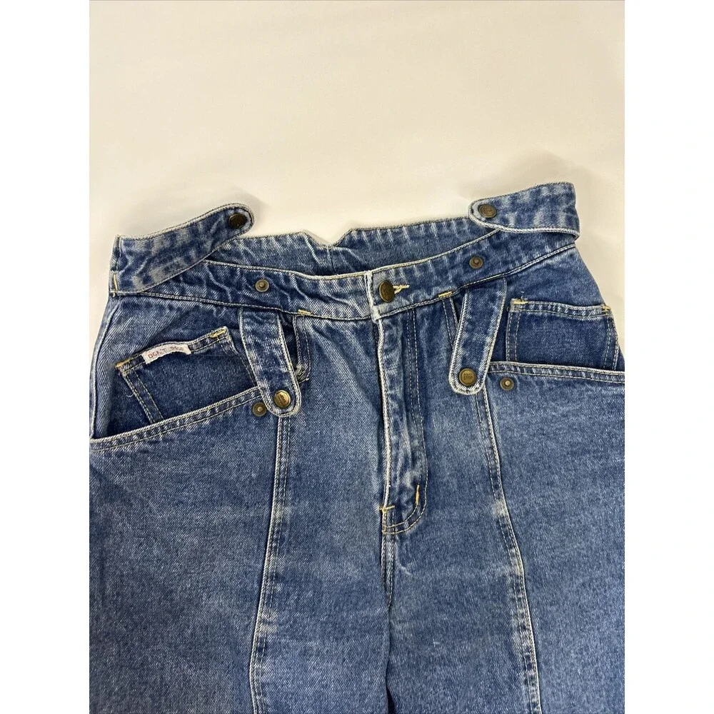 Vintage 80’s Blue Jeans Don’t Stop Denim Baggy Junior Women’s Size 11/12 - Picture 4 of 11